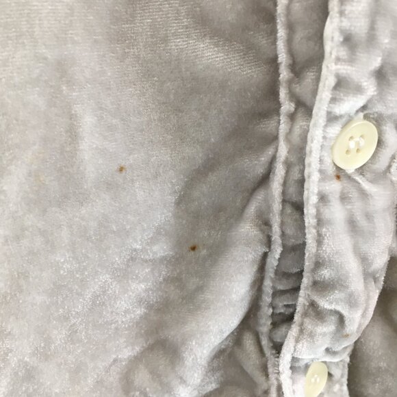 CP SHADES Gray Velvet/Velour Silk Blend Long Sleeve Button Shirt - Picture 12 of 14